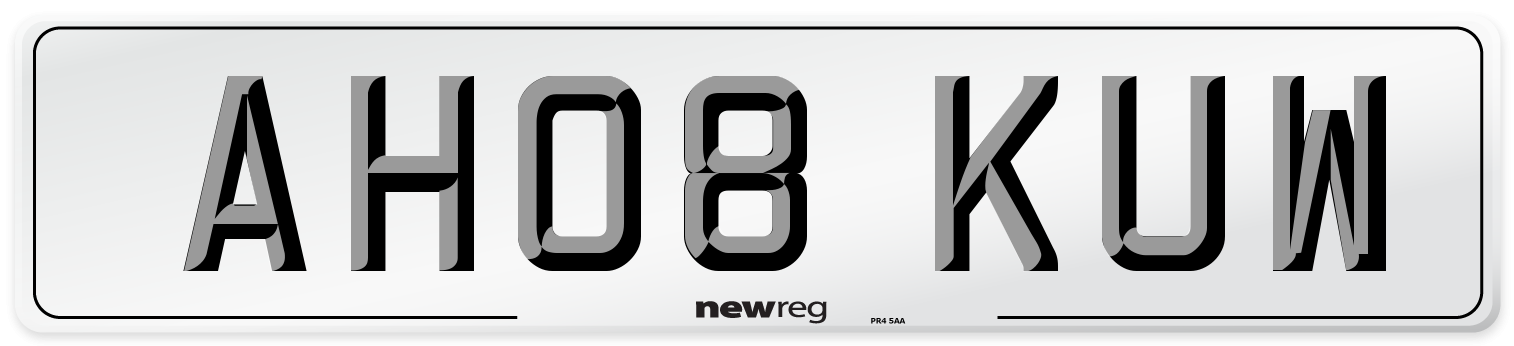 AH08 KUW Number Plate from New Reg